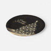 Kerst Golden Shiny Winter Black Papieren Bordje (Gekanteld)