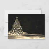 Kerst Golden Shiny Winter Black RSVP Kaartje (Achterkant)