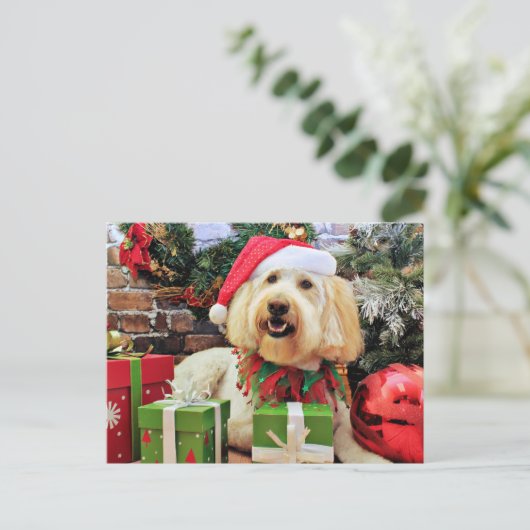 Kerst - GoldenDoodle - Bella Feestdagenkaart (Staand voorkant)