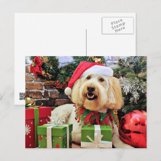 Kerst - GoldenDoodle - Bella Feestdagenkaart (Voorkant / Achterkant)