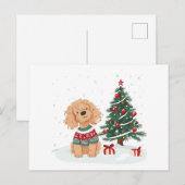 Kerst Goldendoodle Hond Briefkaart (Voorkant / Achterkant)