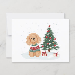 Kerst Goldendoodle Hond Briefkaart