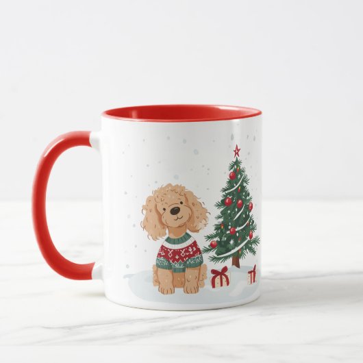 Kerst Goldendoodle Hond Mok (Links)