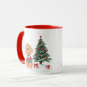 Kerst Goldendoodle Hond Mok (Voorkant links)