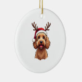 Kerst Goldendoodle Hond Rendier Vakantie Doodle Keramisch Ornament (Rechts)