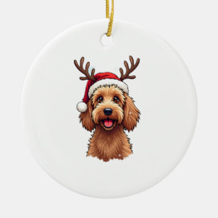 Kerst Goldendoodle Hond Rendier Vakantie Doodle Keramisch Ornament