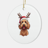 Kerst Goldendoodle Hond Rendier Vakantie Doodle Keramisch Ornament (Links)