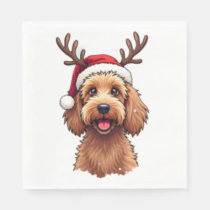 Kerst Goldendoodle Hond Rendier Vakantie Doodle Servet