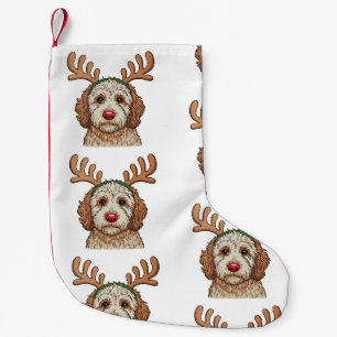 Kerst Goldendoodle Hond Rendier Xmas Familie Kleine Kerstsok