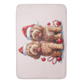 Kerst Goldendoodle Honden Badmat (Voorkant Verticaal)