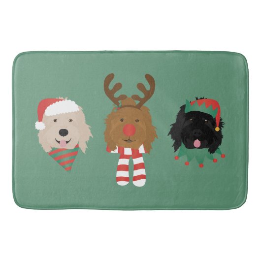 Kerst Goldendoodle Honden Badmat (Voorkant)