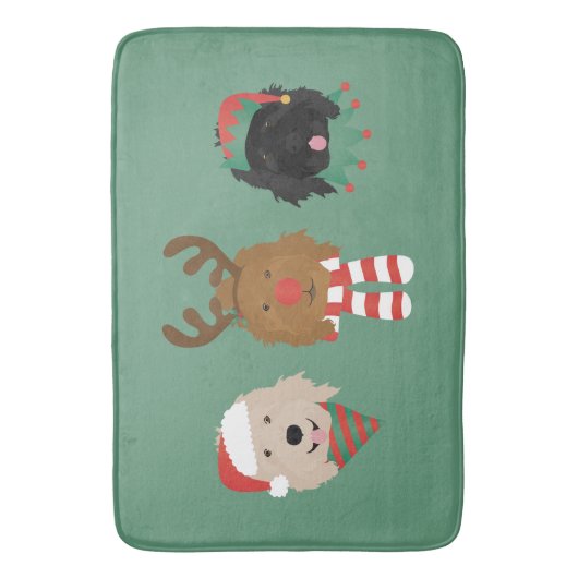 Kerst Goldendoodle Honden Badmat (Voorkant Verticaal)