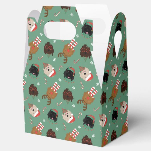 Kerst Goldendoodle Honden Bedankdoosjes (Geopend)