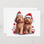 Kerst Goldendoodle Honden Briefkaart (Voorkant / Achterkant)