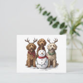 Kerst Goldendoodle Honden Briefkaart (Staand voorkant)