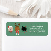 Kerst Goldendoodle Honden Etiket (Insitu)