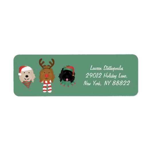Kerst Goldendoodle Honden Etiket (Voorkant)