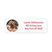 Kerst Goldendoodle Honden Etiket (Voorkant)