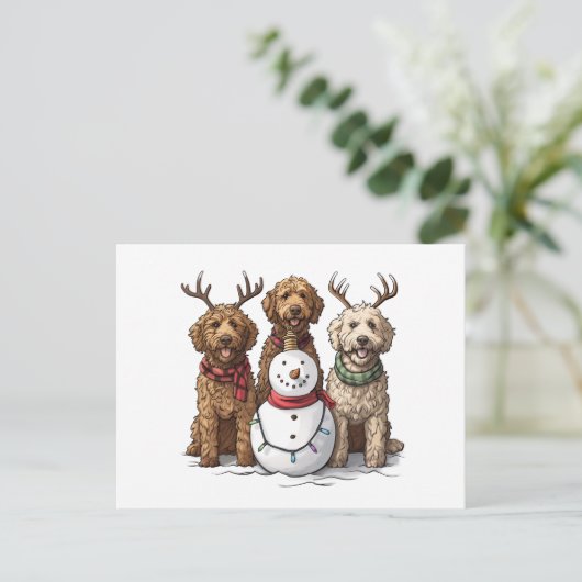 Kerst Goldendoodle Honden Feestdagenkaart (Staand voorkant)