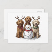 Kerst Goldendoodle Honden Feestdagenkaart (Voorkant / Achterkant)