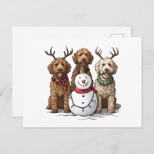 Kerst Goldendoodle Honden Feestdagenkaart (Voorkant / Achterkant)
