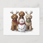 Kerst Goldendoodle Honden Feestdagenkaart (Voorkant)