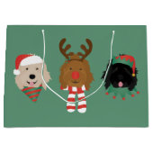 Kerst Goldendoodle Honden Groot Cadeauzakje (Voorkant)