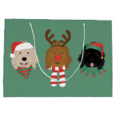 Kerst Goldendoodle Honden Groot Cadeauzakje (Achterkant)