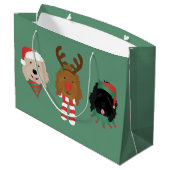 Kerst Goldendoodle Honden Groot Cadeauzakje (Achterkant Gekanteld)