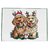 Kerst Goldendoodle Honden Groot Cadeauzakje (Achterkant)