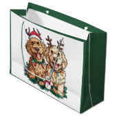 Kerst Goldendoodle Honden Groot Cadeauzakje (Voorkant Gekanteld)