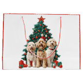Kerst Goldendoodle Honden Groot Cadeauzakje (Achterkant)