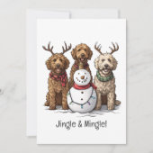 Kerst Goldendoodle Honden Kaart (Voorkant)
