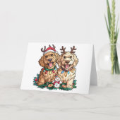 Kerst Goldendoodle Honden Kaart (Voorkant)