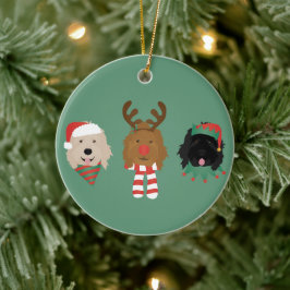 Kerst Goldendoodle Honden Keramisch Ornament