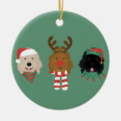 Kerst Goldendoodle Honden Keramisch Ornament (Voorkant)