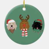 Kerst Goldendoodle Honden Keramisch Ornament (Achterkant)