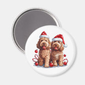 Kerst Goldendoodle Honden Magneet (Voorkant / Achterkant)