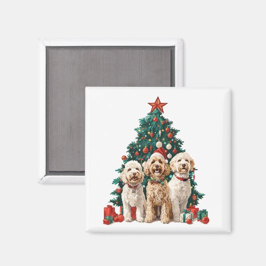 Kerst Goldendoodle Honden Magneet (Voorkant / Achterkant)