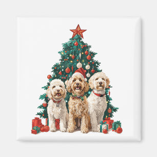 Kerst Goldendoodle Honden Magneet