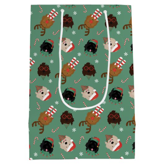 Kerst Goldendoodle Honden Medium Cadeauzakje (Achterkant)