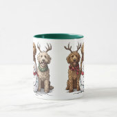 Kerst Goldendoodle Honden Mok (Midden)