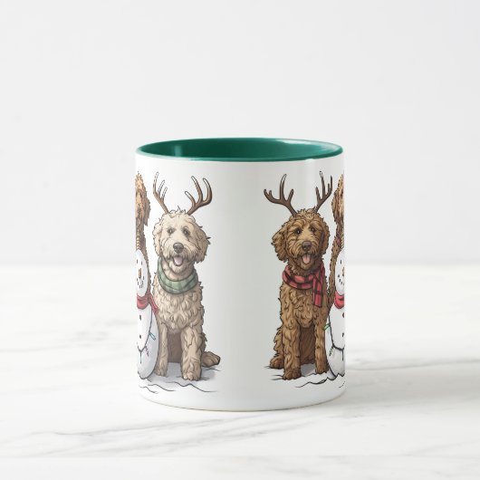 Kerst Goldendoodle Honden Mok (Midden)