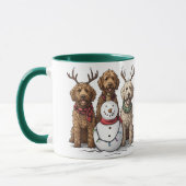 Kerst Goldendoodle Honden Mok (Links)