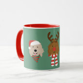 Kerst Goldendoodle Honden Mok (Voorkant links)