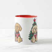 Kerst Goldendoodle Honden Mok (Midden)