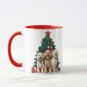 Kerst Goldendoodle Honden Mok