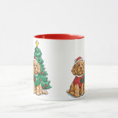 Kerst Goldendoodle Honden Mok (Midden)