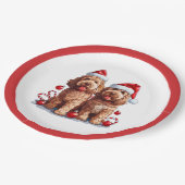 Kerst Goldendoodle Honden Papieren Bordje (Gekanteld)