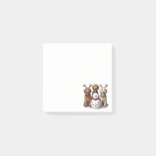 Kerst Goldendoodle Honden Post-it® Notes (Voorkant)